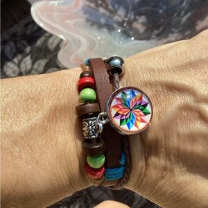 Snap leather bracelet for snap charms.